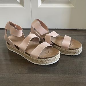 American Eagle Outfitters Platform Espadrille Sandals, Size 10